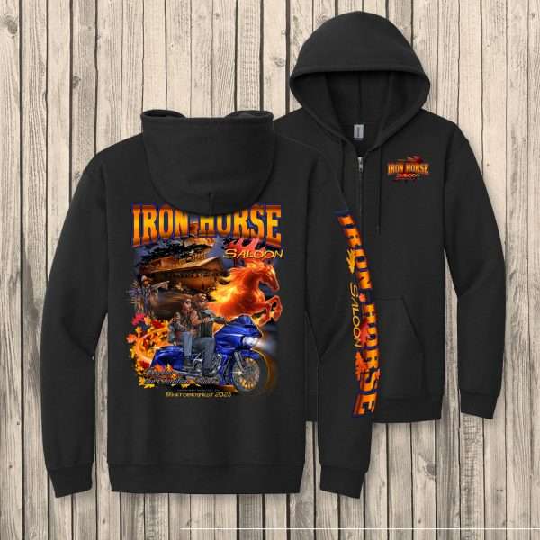 Fall Leaves-Black-Zip Hood
